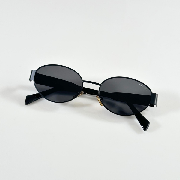 Celine Sunglasses Oval Metal Frame Triomphe Style