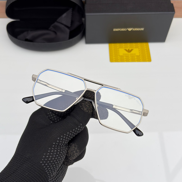 Emporio Armani Eyeglasses Geometric Metal Frame