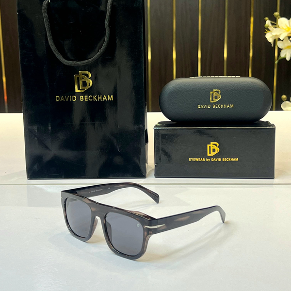 David Beckham Sunglasses Square Tortoise Frame Black Lens