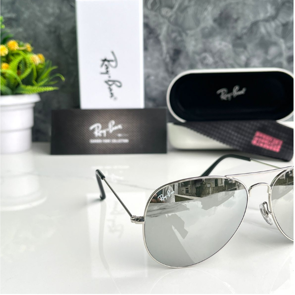 Ray-Ban Sunglasses Aviator Silver Frame Silver Mirror