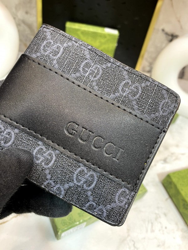 Gucci GG Supreme Black Wallet – Leather Bifold with Box and Dust Cloth