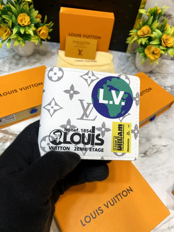 Louis Vuitton Passport Stamp Wallet – Limited Edition Monogram with Globe and Barcode Graphics