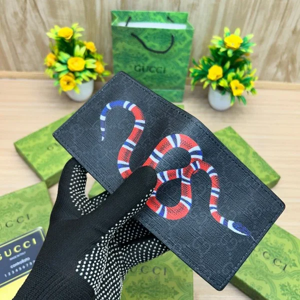 Gucci Inspired Wallet – Snake Print Bifold for Men with Gift Box