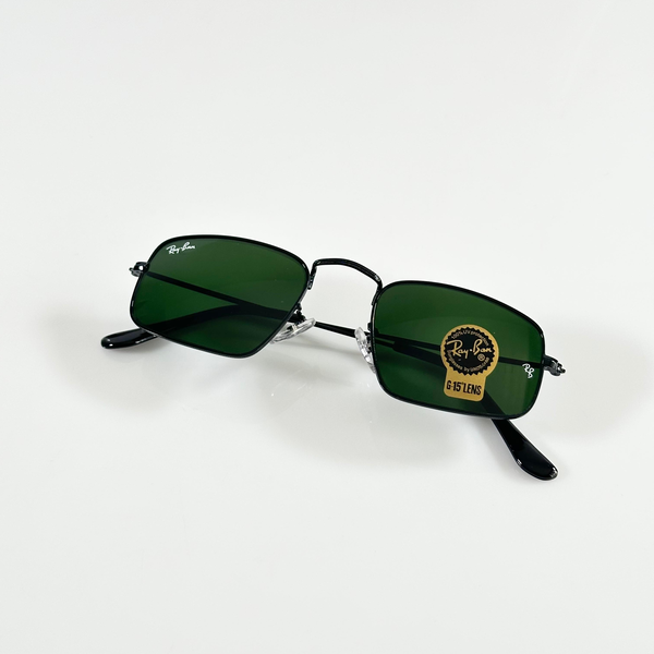 Ray-Ban Sunglasses Rectangular Frame Black Green Lens