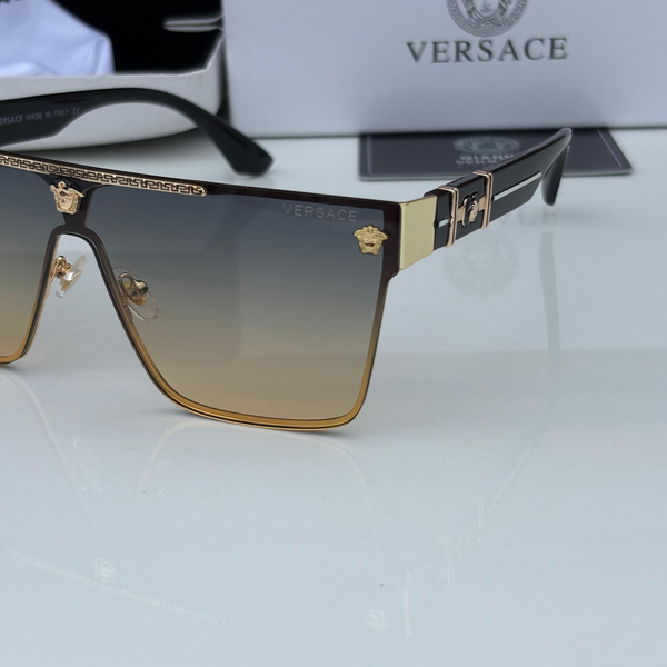 Versace Sunglasses Shield Oversized Medusa Black Gold Gradient