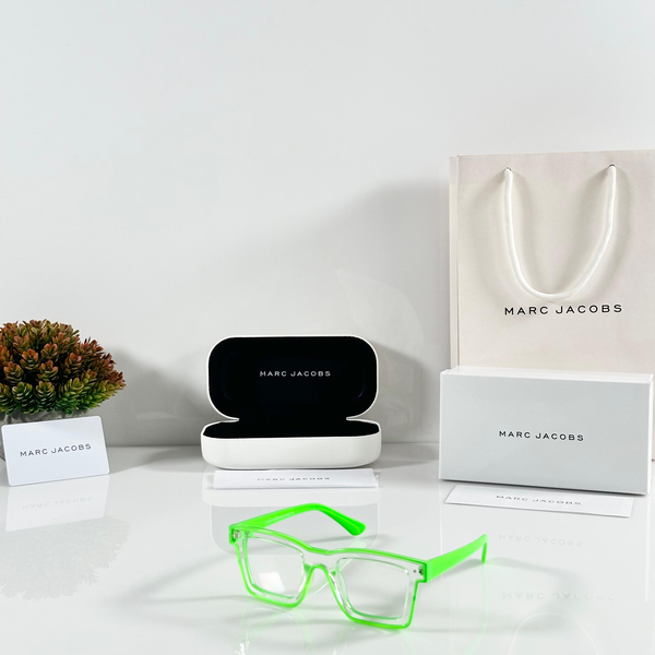 Marc Jacobs Eyeglasses Square Transparent Neon Green