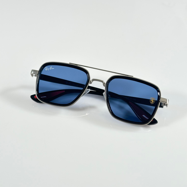 Ray-Ban Sunglasses Square Frame Black Blue Lens
