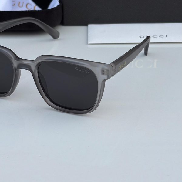 Gucci, Gucci Sunglasses, Square Sunglasses, Matte Grey Frame, Dark Lens, Unisex Sunglasses, Classic Eyewear, Fashion Sunglasses