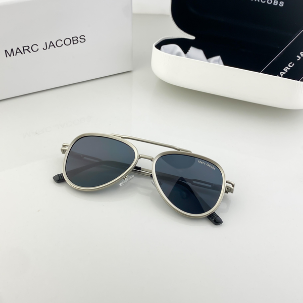 Marc Jacobs Men Sunglasses Oval Metal Frame Silver with Dark Lens