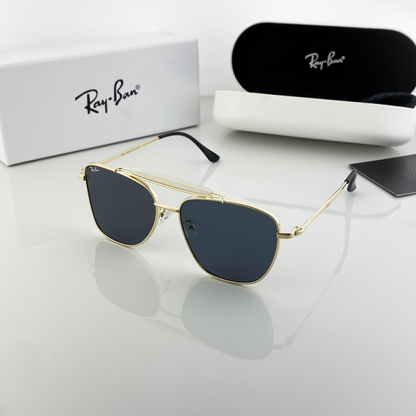 Ray-Ban Sunglasses Square Aviator Style Gold Frame Black Lens