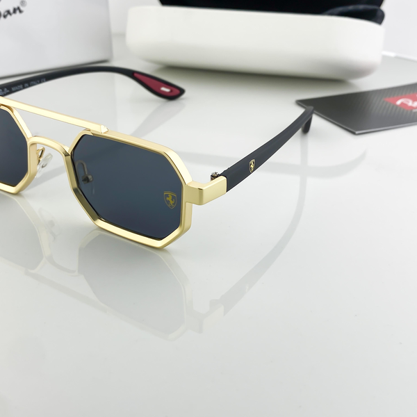 Ray-Ban Sunglasses Geometric Octagon Gold Frame Black Lens
