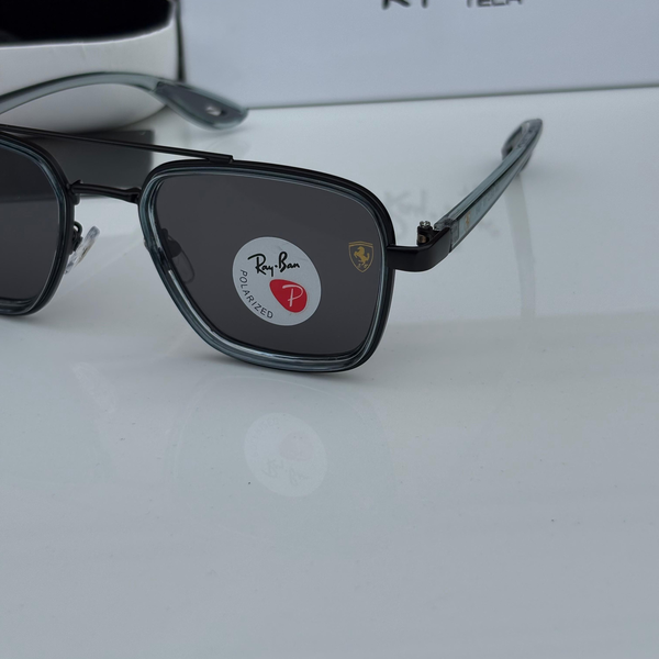 Ray-Ban Sunglasses Square Frame Ferrari Edition Black Polarized