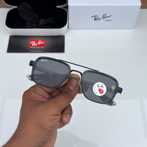 Ray-Ban Sunglasses Square Frame Ferrari Edition Black Polarized