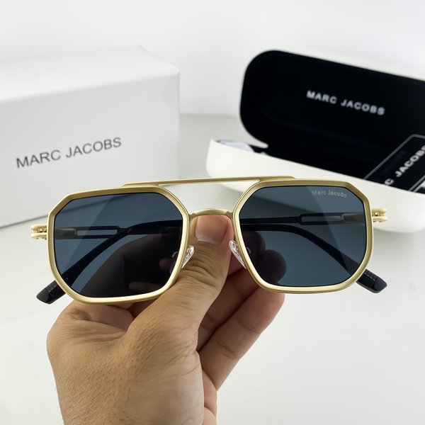 Marc Jacobs Sunglasses Geometric Gold Frame Black Lens