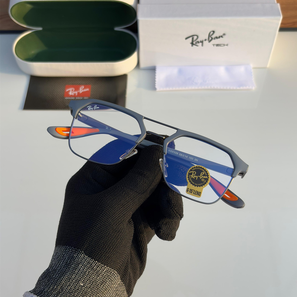 Ray-Ban Eyeglasses Square Metal Frame Gray