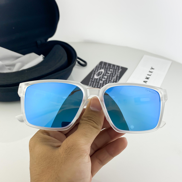 Oakley Sunglasses Square Frame Transparent Blue Mirror