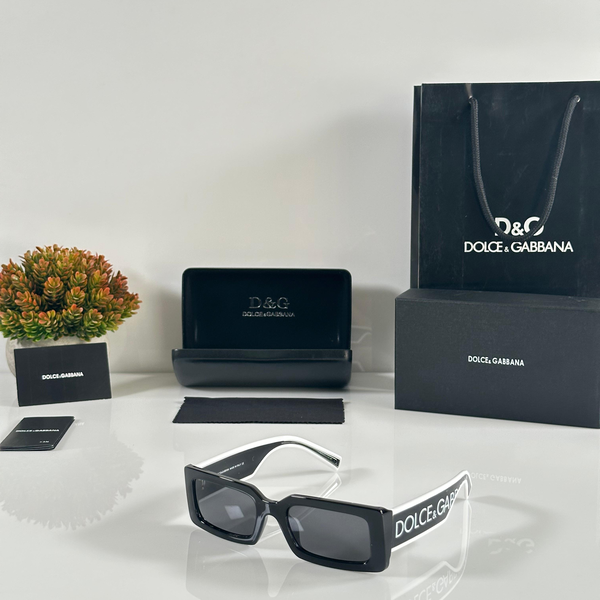 Dolce & Gabbana Eyeglasses Square Black Frame White Arms