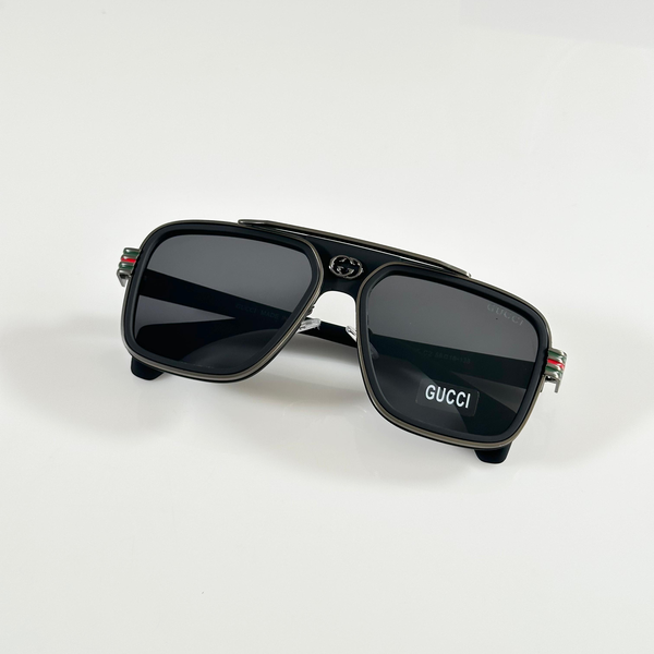 Gucci Sunglasses Square Frame Bold Black Logo