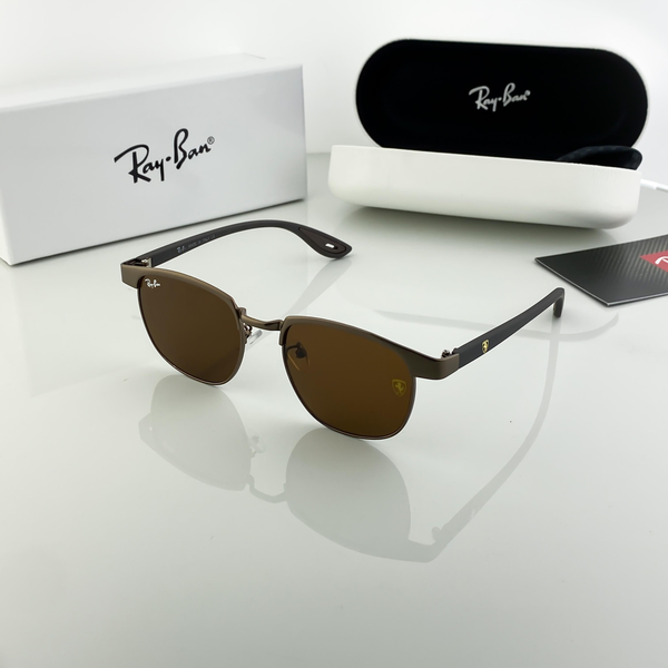 Ray-Ban Ferrari Sunglasses Half Rim Matte Brown