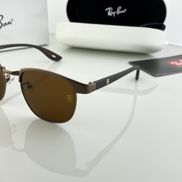 Ray-Ban Ferrari Sunglasses Half Rim Matte Brown