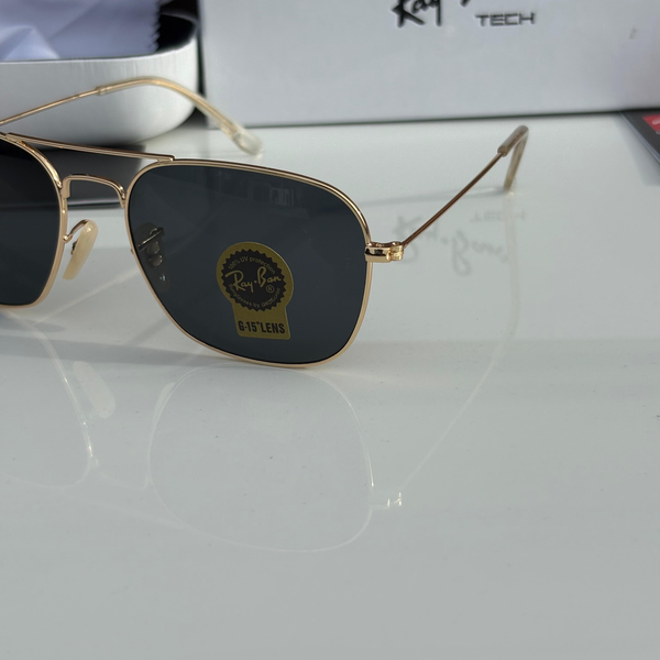 Ray-Ban Sunglasses Aviator Square Frame Gold with G-15 Lens