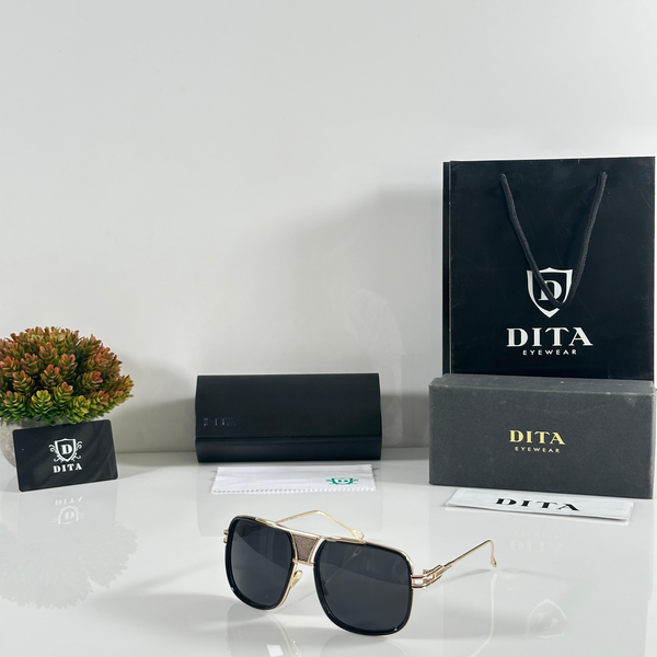 DITA Sunglasses Square Aviator Frame Gold Arms