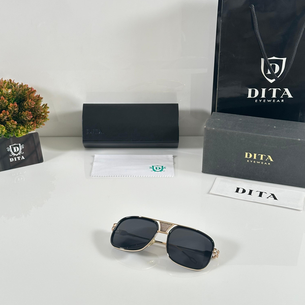 DITA Sunglasses Square Aviator Frame Gold Arms