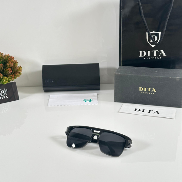 Dita Sunglasses Shield Style Cut-Out Bridge Black